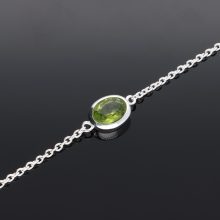 Vékony Anker karkötő ovális Olivinnel