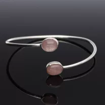 Ezüst karperec Ovál Rózsakvarccal 