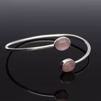 Ezüst karperec Ovál Rózsakvarccal 