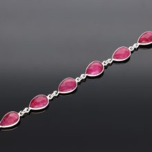 Ezüst karkötő csepp Rubinnal