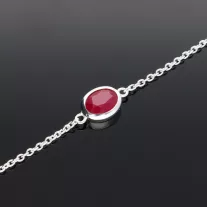 Vékony Anker karkötő ovális Rubinnal