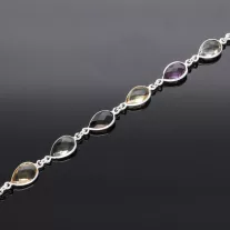 Ezüst karkötő Csepp külömböző ásványokkal