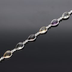 Ezüst karkötő Csepp külömböző ásványokkal