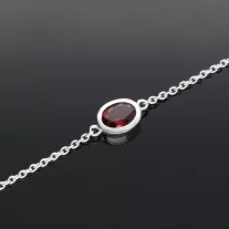 Vékony Anker karkötő ovális Gránáttal