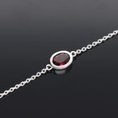 Vékony Anker karkötő ovális Gránáttal