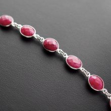 Rubin köves karkötő - csepp kövekkel