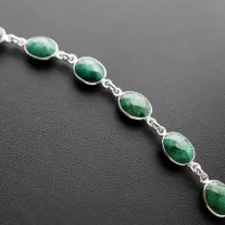 Smaragd köves ezüst karkötő