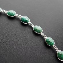 Smaragd köves ezüst karkötő