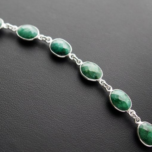 Smaragd köves ezüst karkötő
