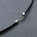 Tömör bőr nyaklánc ezüst zárszerkezettel - 3 mm vastag