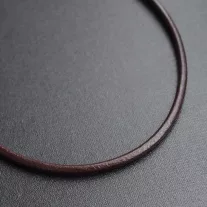 Barna bőr nyaklánc ezüst zárszerkezettel - 5 mm vastag