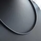 Vasgtag kaucsuk nyaklánc - Fekete -  5mm 