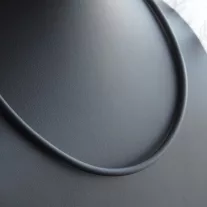 Vasgtag kaucsuk nyaklánc - Fekete -  5mm 