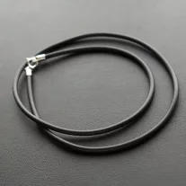 Kaucsuk nyaklánc - Fekete -  3 mm 