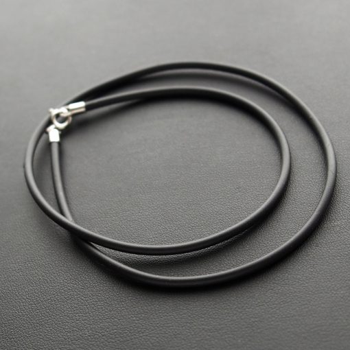 Kaucsuk nyaklánc - Fekete -  3 mm 