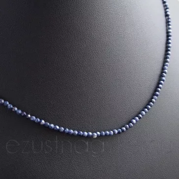 Fűzött zafír nyaklánc- 2mm-es kövekkel