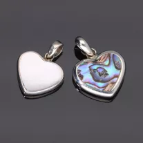 Két oldalas Gyöngyház - Paua Szív Medál