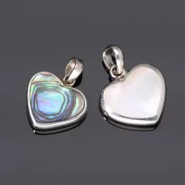 Két oldalas Gyöngyház - Paua Szív Medál