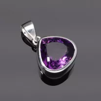 Széles Csepp Ametiszt Ékkő medál
