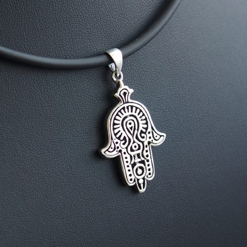 Hamsa Ezüst medál cirkónia kövekkel díszítve