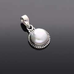 Tenyésztett Gyöngy medál díszes Ezüst foglalattal