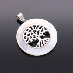 Ezüst Életfa medál Gyöngyház kerettel