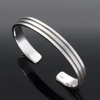 Két sávos - Merev ezüst karkötő