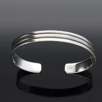 Két sávos - Merev ezüst karkötő