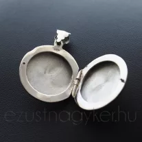 Nyitható ezüst kör medál - 24mm