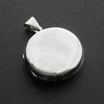 Nyitható nagy ezüst kör medál 