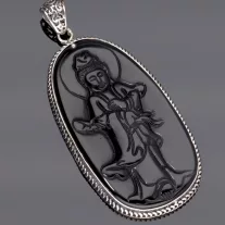 Dalai Láma ónix faragvány - Ezüst Medál