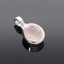 Ezüst medál ovális Rózsakvarccal