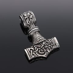 Thor kalapácsa medál - Viking szimbólumokkal