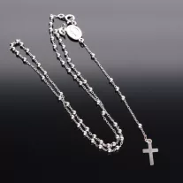 Ezüst rózsafüzér Szűz Mária medállal