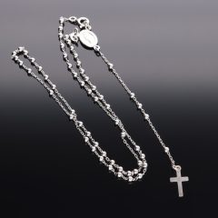 Ezüst rózsafüzér Szűz Mária medállal