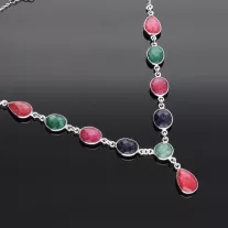 Smaragd, Rubin, Zafír ezüst nyakék