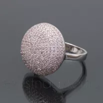 Cirkónia köves gyűrű félgömb - világos rózsasín