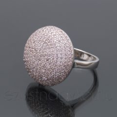 Cirkónia köves gyűrű félgömb - világos rózsasín