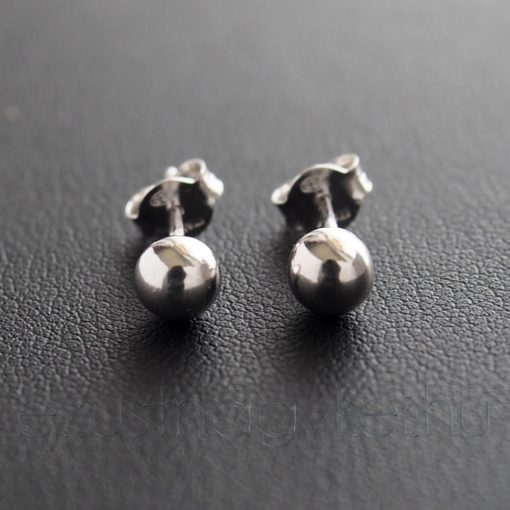 Ezüst Gömb Fülbevaló - 5mm