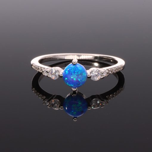 Opál gömb Ezüst Gyűrű cirkónia kövekkel - Kék