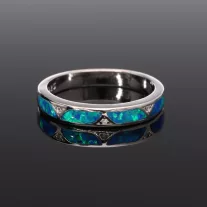 Keskeny Opál-Cirkónia ezüst gyűrű 