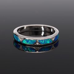 Keskeny Opál-Cirkónia ezüst gyűrű 