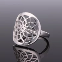 Mandala virág ezüst gyűrű