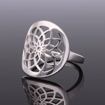 Mandala virág ezüst gyűrű
