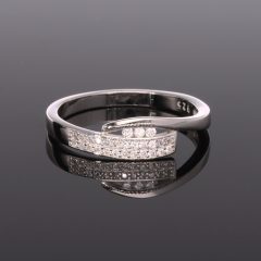 3 köves hullám Cirkónia köves Ezüst gyűrű