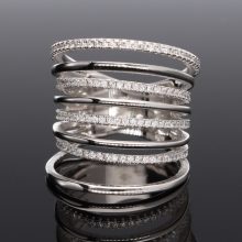 8 ágú cirkónia köves ezüst gyűrű