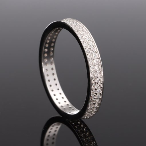 Két sorban körbe köves Ezüst karikagyűrű