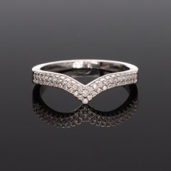 Victoria 2 sor cirkónia köves Ezüst gyűrű 