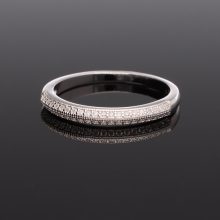 Két sorban köves domború Ezüst gyűrű