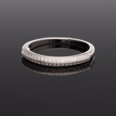 Két sorban köves domború Ezüst gyűrű